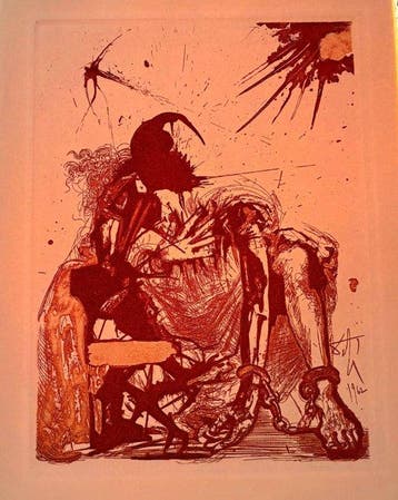 Salvador Dali (1904-1989) - Segismundo encadenado La Vida es, Antiek en Kunst