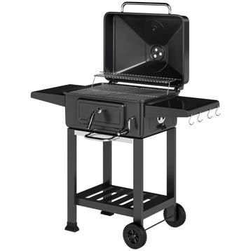 Houtskoolgrill BBQ Smoker Met Deksel Thermometer In Hoogte V, Verzenden