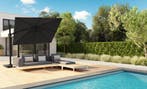 Challenger T2 premium zweefparasol 300x300 cm matt black, Tuin en Terras, Parasols, Ophalen of Verzenden, Nieuw