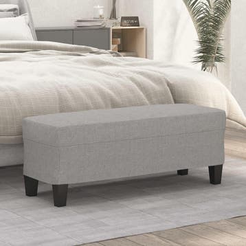 vidaXL Bankje 100x35x41 cm stof lichtgrijs, Verzenden, Nieuw, Stof, Minder dan 150 cm