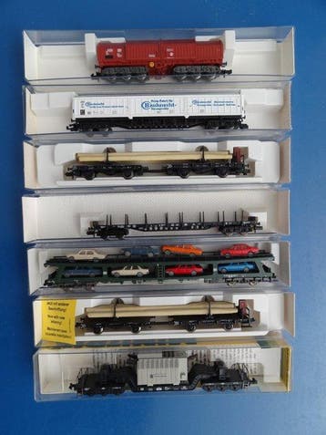 Fleischmann, Minitrix N - Modeltrein goederenwagon (7), Nieuw
