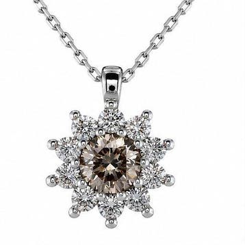 Zonder minimumprijs - Ketting met hanger - 14 karaat Witgoud