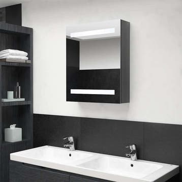 vidaXL Badkamerkast met spiegel LED 50x14x60 cm glanzend, Verzenden, Nieuw