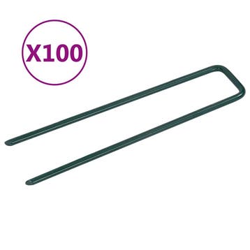 vidaXL Kunstgraspennen 100 st U-vormig ijzer, Verzenden, Nieuw