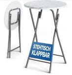 Statafel Marmerlook Wit  rond 60cm Inklapbaar (Meubelen), Verzenden