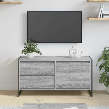 vidaXL TV-kast 100 x 36 x 49.5 cm Grijs Sonoma Bewerkt hout, Minder dan 50 cm, Verzenden, Nieuw, Minder dan 100 cm