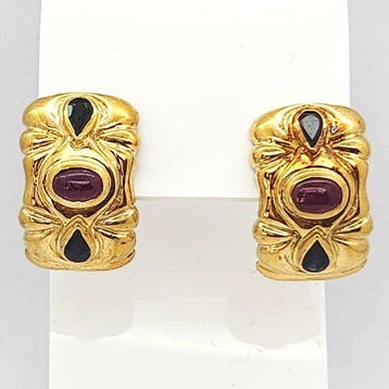 Oorbellen - 18 karaat Geel goud - 1.00ct. tw. Robijn -, Nieuw