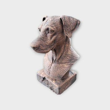 Bust of a doberman natural ears dog statue - home decor dog, Verzenden, Nieuw
