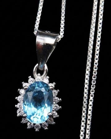 Topaas - Zilver, De Ster van de Voorzienigheid – Halsketting