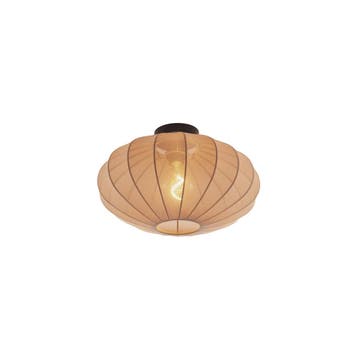 Japandi plafondlamp bruin met stoffen kap - Bida, Verzenden, Nieuw