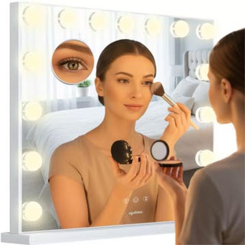 Soulima LED cosmeticaspiegel 58x46 cm met 15 lampen en in..., Ophalen of Verzenden, Nieuw