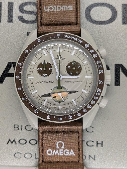 Omega x Swatch - MoonSwatch - Mission to Saturn - Zonder, Sieraden, Tassen en Uiterlijk, Horloges | Heren