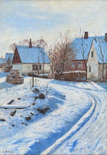 Scandinavian School (XX) - Skandinavische Winterlandschaft;