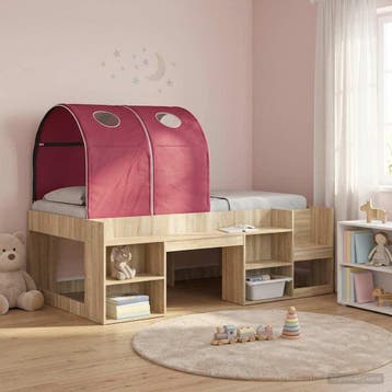 vidaXL Bedtunnel voor kinderbedden 2 st Rood Polyester, Verzenden, Nieuw, Rood