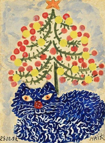 Henri Hecht Maik (1922-1993) - Le chat bleu, Antiek en Kunst
