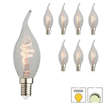 Set van 8 LED kaarslampen vlam E14 | 4.4 watt dimbaar |, Verzenden, Nieuw, E14 (klein), Overige typen