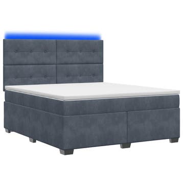 vidaXL Boxspringbed met matras Donkergrijs 160 x 200 cm, Huis en Inrichting, Slaapkamer | Bedden, Verzenden, Nieuw, Stof