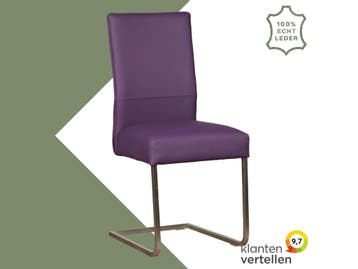 Leren eetkamerstoel Remix - Toledo Aubergine (paars) -, Huis en Inrichting, Stoelen, Overige kleuren, Nieuw, Ophalen of Verzenden