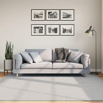vidaXL Vloerkleed HUARTE laagpolig zacht wasbaar 200x200 cm, Verzenden, Nieuw, Grijs