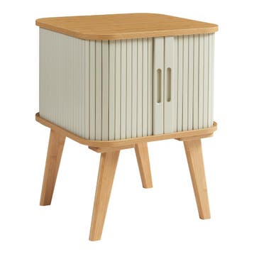 Bijzettafel Tysvær bamboe 59x45x45 cm naturel en crèmewit [e, Verzenden, Nieuw