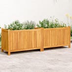 vidaXL Plantenbak met voering 153x38,5x50 cm massief, Tuin en Terras, Verzenden, Nieuw, Hout