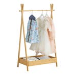 [en.casa] Kledingrek Sola 126x73x42 cm bamboe houtkleurig, Verzenden, Nieuw