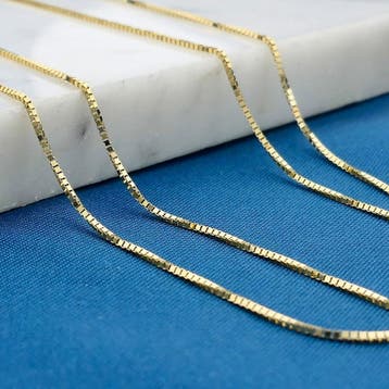 Gouden venetiaanse schakelketting; 14 karaat; 61 cm, Ophalen of Verzenden, Gebruikt, Goud, Goud