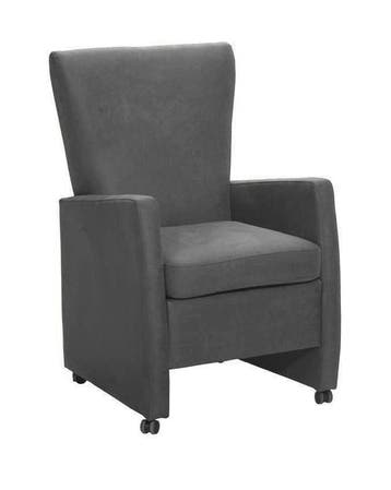 Eetkamerstoel Max - eetkamerstoelen - Grijs, Nieuw, Grijs, Stof