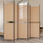 vidaXL 5-Panel Room Divider Beige 250 x 180 cm Stof, Huis en Inrichting, Woonaccessoires | Kamerschermen, Verzenden, Nieuw