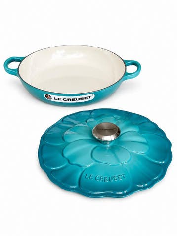 Le Creuset bloesem Campagnard 26 cm – Riviera Blue, Verzenden, Nieuw, Le Creuset, Braadpan