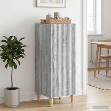 vidaXL Dressoir Grijs sonoma 33 x 34,5 x 90 cm Bewerkt hout, Verzenden, Nieuw, Overige houtsoorten, Minder dan 50 cm