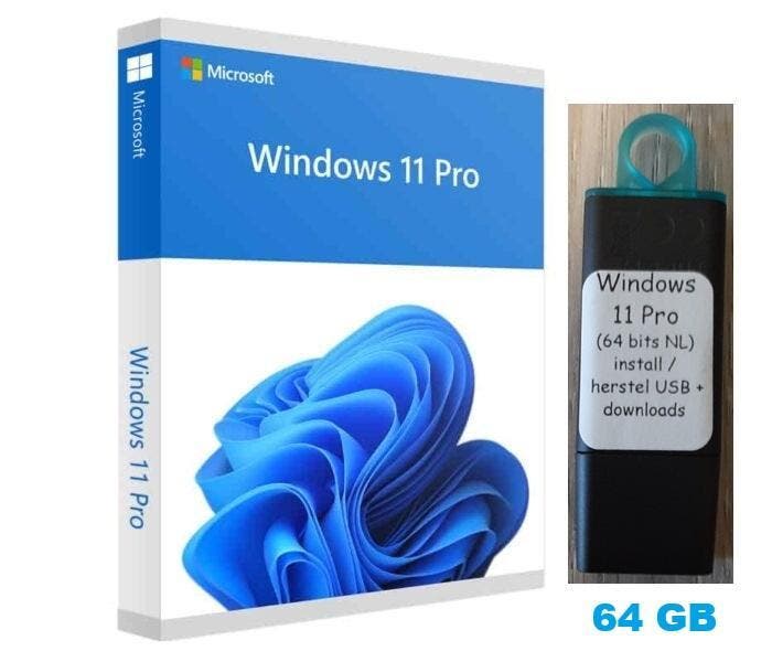 Windows 11 Pro-installatie/herstel - kingston usb stick 64gb, Computers en Software, Besturingssoftware, Nieuw, Windows, Ophalen of Verzenden