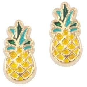 2 x Floating Charms Ananas Goud 10x5 mm (Bedels), Ophalen of Verzenden, Nieuw, Bedel