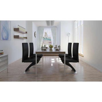 vidaXL Eetkamerstoelen 4 st kunstleer zwart, Verzenden, Nieuw, Zwart