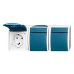 Busch Jaeger Ocean driedubbele wandcontactdoos horizontaal, Ophalen of Verzenden, Nieuw