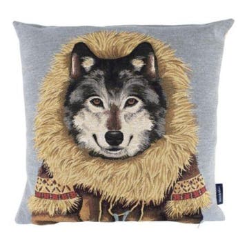 gobelin kussen jas wolf 45x45cm, Verzenden, Nieuw