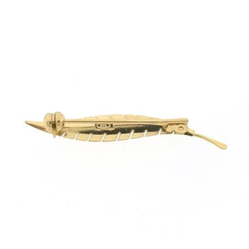 Gouden veer broche, Ophalen of Verzenden, Gebruikt, Goud, Goud