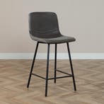 50% Korting: Industriële barkruk Mikky antraciet eco-leer, Ophalen, Zo goed als nieuw