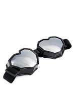 Goggles Hartjes Skibril Bril Zwart Montuur Zilveren Spiegelg, Ophalen of Verzenden, Nieuw, Overige maten, Carnaval