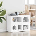 vidaXL Dressoir Wit 80,5 x 35 x 59 cm Bewerkt hout, Verzenden, Nieuw, Overige houtsoorten, Minder dan 50 cm