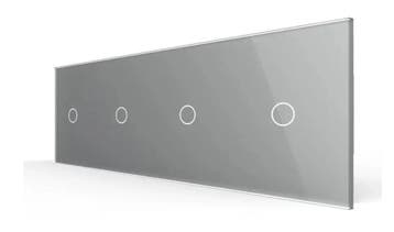 Livolo Touch Schakelaar 1+1+1+1 | Grijs | Aan/Uit, Ophalen of Verzenden, Nieuw, Schakelaar