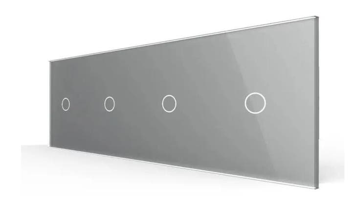 Livolo Touch Schakelaar 1+1+1+1 | Grijs | Aan/Uit, Doe-het-zelf en Verbouw, Elektra en Kabels, Schakelaar, Nieuw, Ophalen of Verzenden