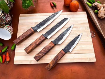 Keukenmes - Kitchen knife set - 746 - Staal, Hout,