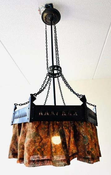 Kroonluchter - Metaal, Koper - Amsterdamse school lamp