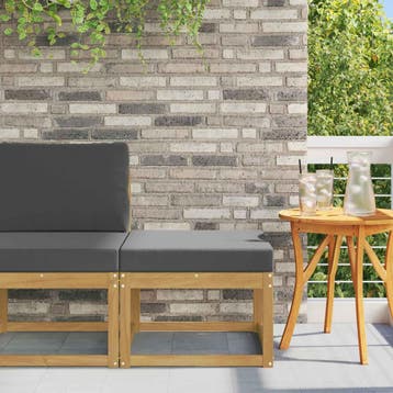 vidaXL Outdoor Hocker Massief Acaciahout Wit, Verzenden, Nieuw