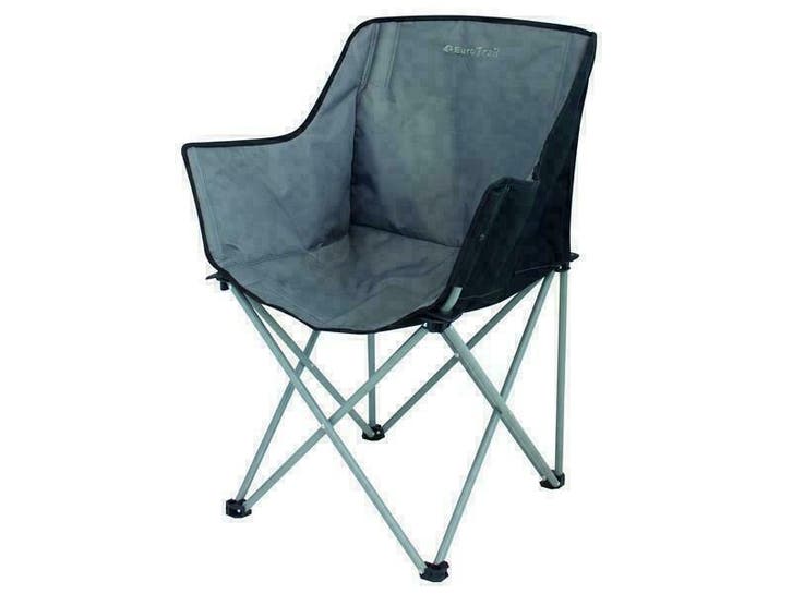 Eurotrail Vouwstoel Kampala Grijs-Zwart, Caravans en Kamperen, Kampeeraccessoires, Nieuw