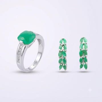 Zonder minimumprijs - 2-delige sieradenset Zilver - 3.28ct., Sieraden, Tassen en Uiterlijk