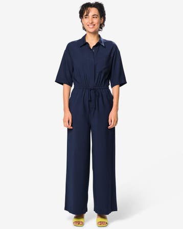 HEMA Damesjumpsuit Sarie donkerblauw, Verzenden, Nieuw