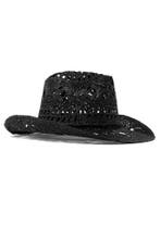 Cowboyhoed Raffia Zwart Zwarte Gevlochten Stro Cowboy Wester, Ophalen of Verzenden, Nieuw, Overige maten, Carnaval