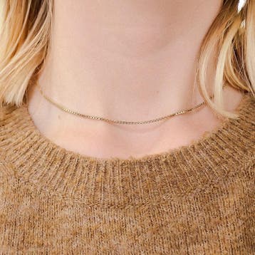 Gouden Venetiaanse ketting | 38 - 43 cm, Ophalen of Verzenden, Zo goed als nieuw, Goud, Goud